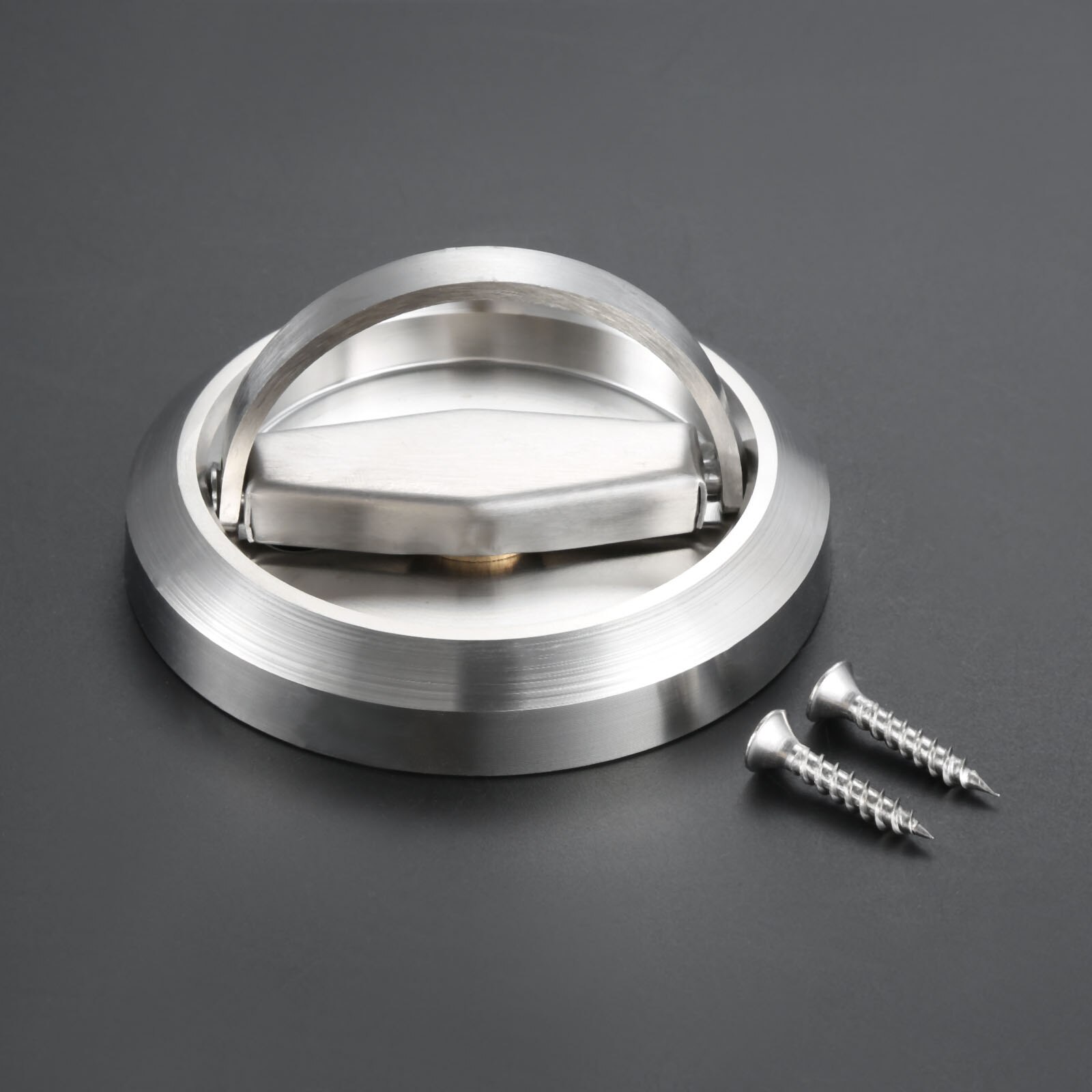 1pc Silver Invisible Cup Handle Hidden Door Cabinet Drawer Pulls Stainless Steel Furniture Round Recessed Pull Handle