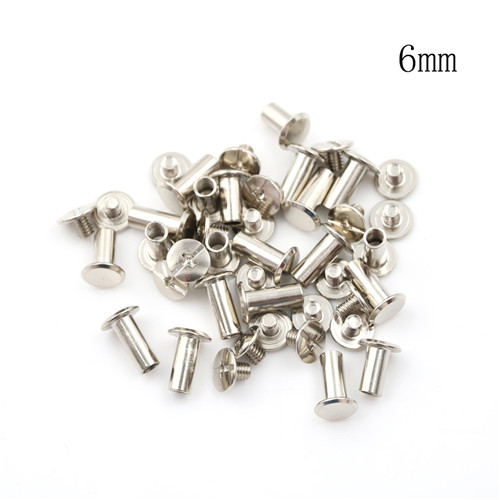 20PCS 6Sizes M5*12mm M5*10mm M5*8mm M5*6mm M5*5mm M5*4mm Nickel Binding Screws Nail Rivets For Bag Parts Accessories 5x6mm: M5x6mm