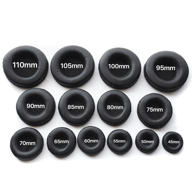 R Oorkussens voor hoofdtelefoonhoezen Spons Leer Schuimkussen 40 mm 50 mm 55 mm 60 mm 65 mm 70 mm 75 mm 80 mm 85 mm 90 95 100 105 mm 110 mm