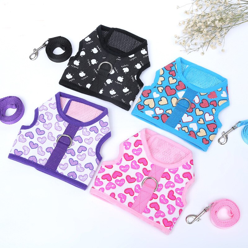 Adjustable Pet Dog Collar Harness For Small Dogs Yorkies Shih Tzu Accessories For Lead Leash Harnesses Walking Mastoac Puppy Pet