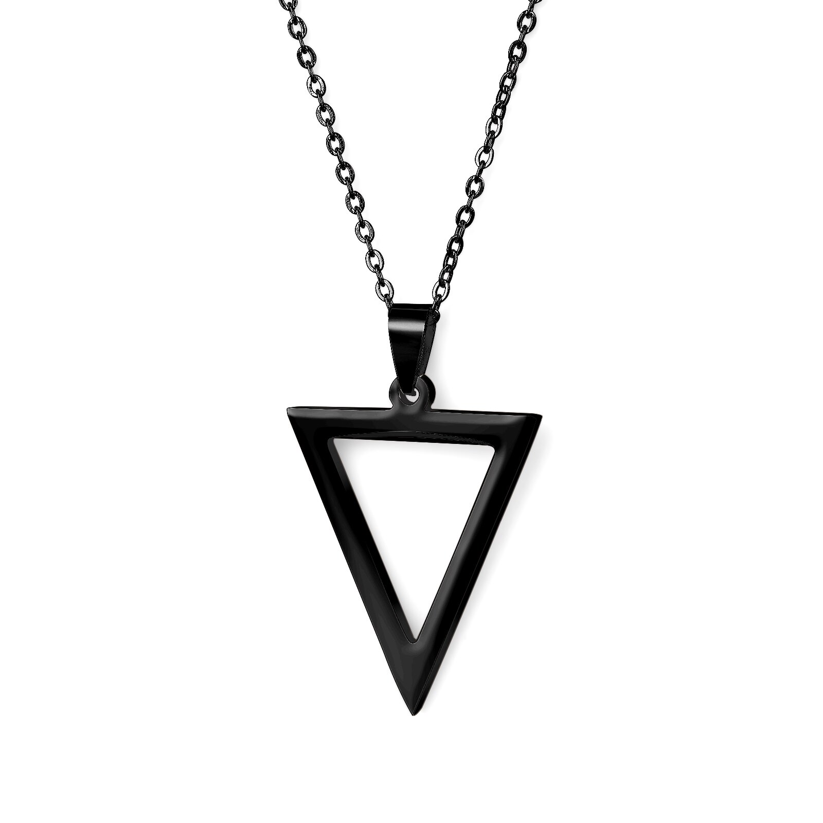 Geometric Men Pendant Necklace Classic 316L Stainless Steel Chain Necklace For Man Male Punk Jewelry Party: Black 5