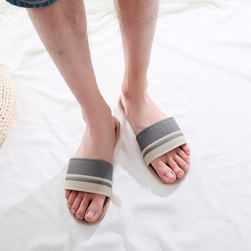Beach Shoes Casual Sandal Couples Summer Beach Slipprs Waterproof Comfy Sandal Home Hotel Shower Slipper Slippers: male grey / L