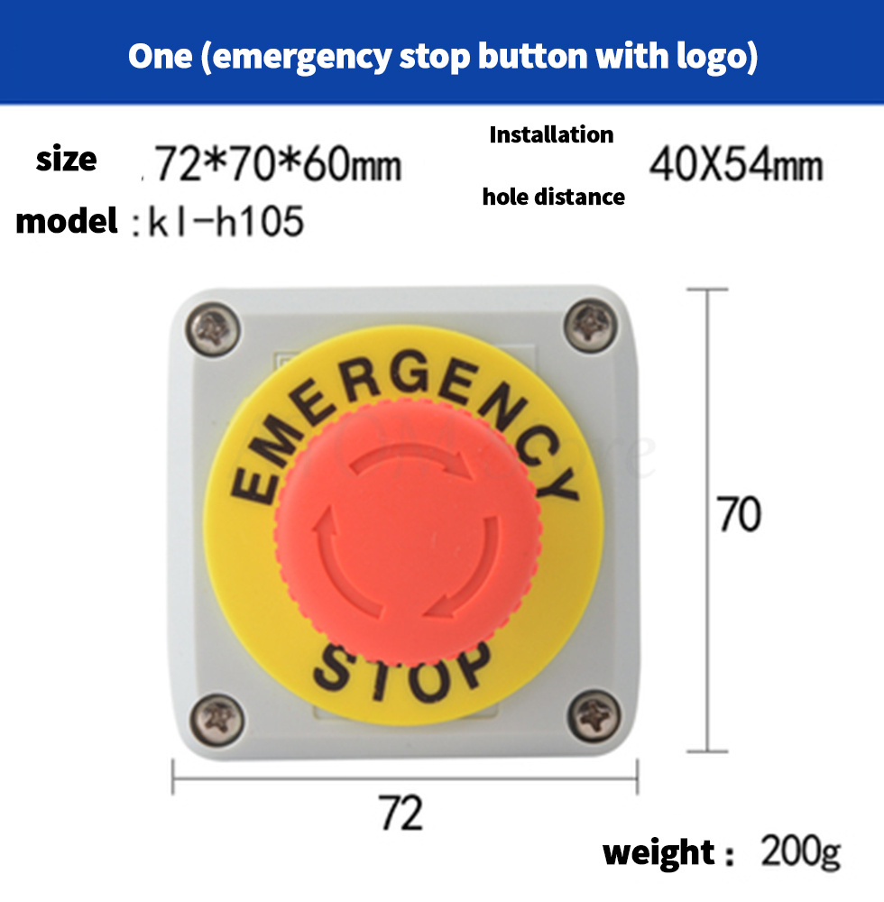 Industrial switch button control box waterproof emergency stop start stop power switch two position key knob: MULTI