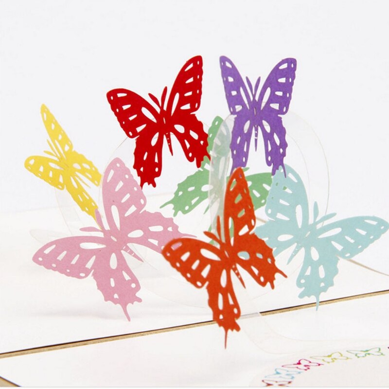 Tarjeta 3D de mariposa, feliz aniversario, cumpleaños, San Valentín, Navidad, novedad de