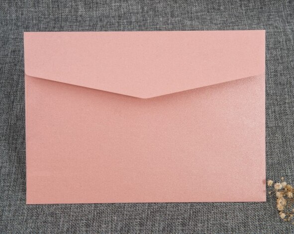 25pcs/lot 193x133mm(7.5" x 5.2") Pearl Color Paper Envelope 250g card Envelopes Invitation Envelope: 193x133 Pink