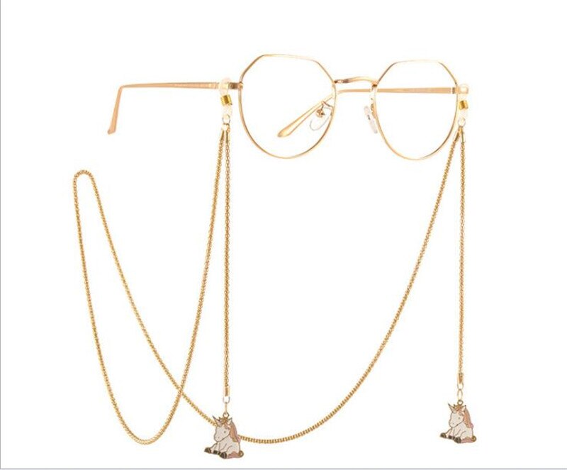 Lolita licorne pendentifs lunettes fille chaîne cos harajuku lunettes D029