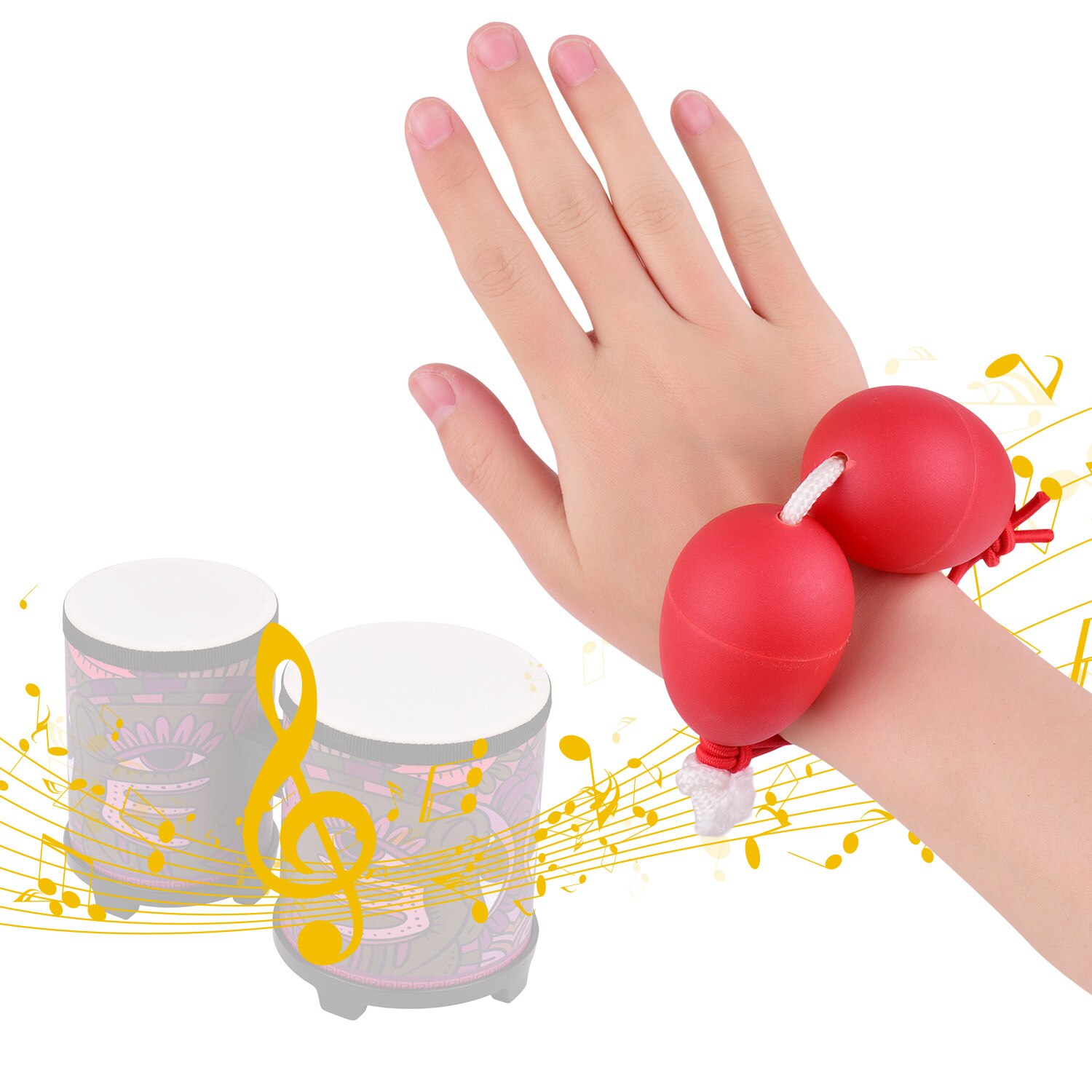 1 Pair Wrist Sand Eggs Shaker Percussion Instrument Plastic Shell musical