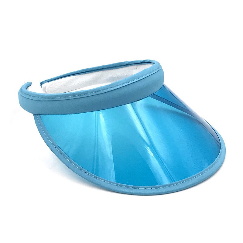 Mode Zomer PVC Zonneklep Hoed Unisex Hoofdband Cap Uv-bescherming Transparante Outdoor Wandelen Sport: Sky Blue