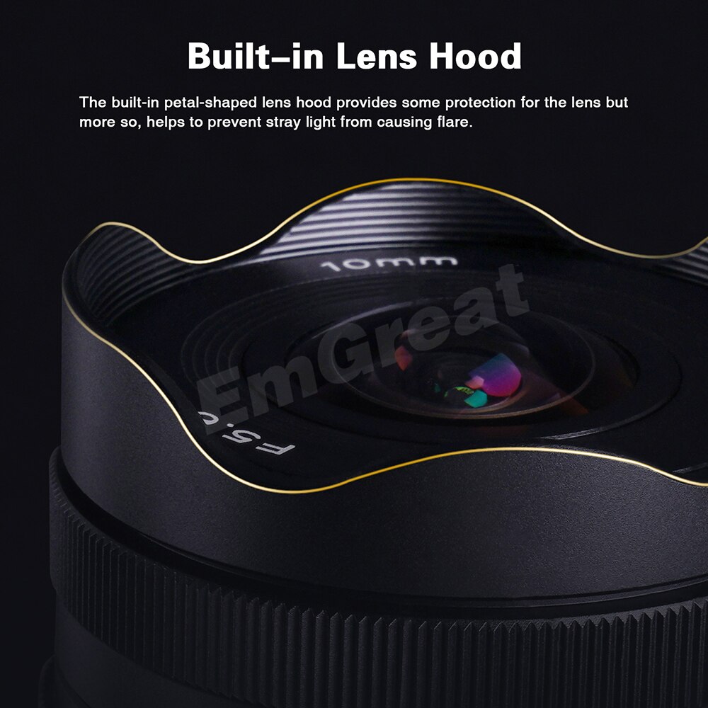 Pergear 10mm F 5,6 Pfannkuchen Fisheye Objektiv APS-C für Sony E Nikon Z M4/3 Fuji X Montieren a6300 A6500 A6600 A7S3 Z6 Z7 ZFC X-T4 XT-30