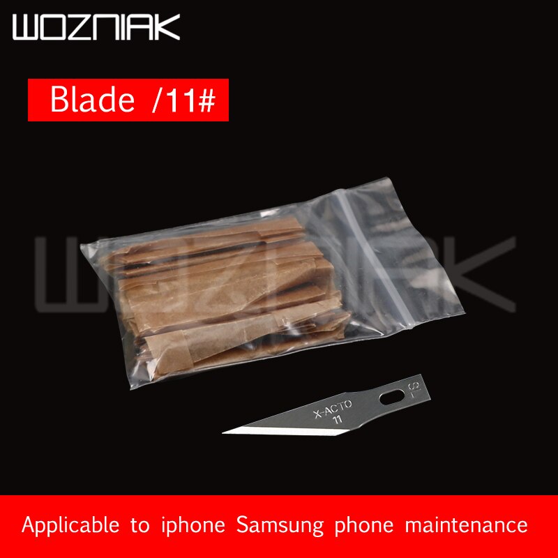 Lame chauffante universelle en fer à souder 936, pour téléphone portable, outil de nettoyage du dos en verre, outil de réparation des circuits imprimés d&#39;empreintes digitales: No .11 blade 10pcs