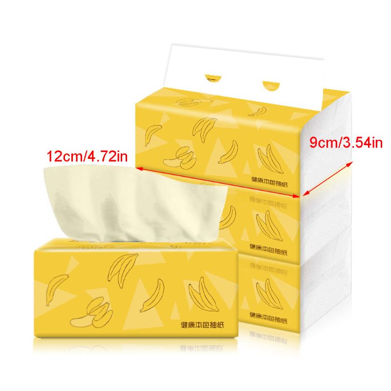 4PCS Silky Smooth Soft Premium 3-Ply Toilet Paper Kitchen Toilet Facial Tissues Soft Absorbent Tissues Paper Natural