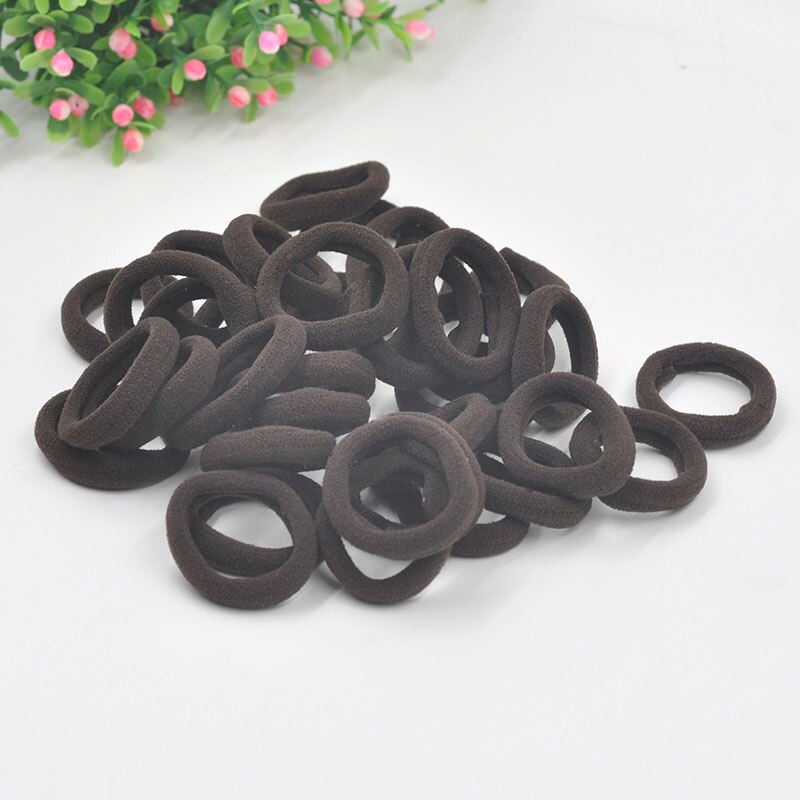 Aikelina-coleteros para niña y bebé, accesorios para el cabello para niña, bandas de goma de , accesorios de goma para corbata, 50 unids/lote,: Brown