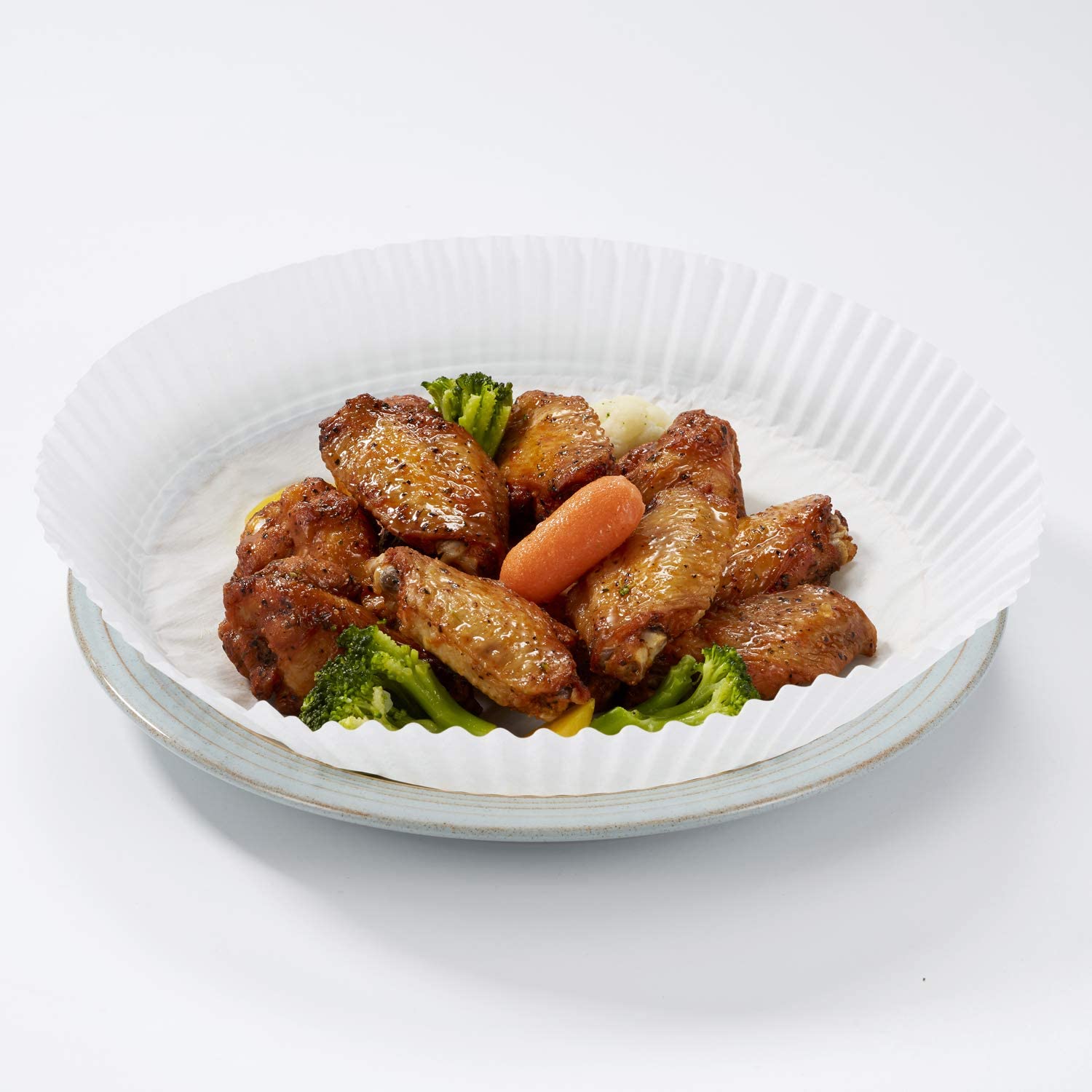 50 pz friggitrice ad aria carta usa e getta pergamena pasta di legno piroscafo carta da forno per friggitrice ad aria accessori per friggitrice ad aria