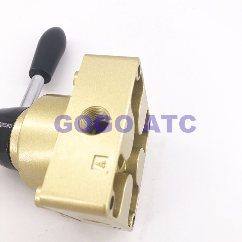 Pneumatic three-position four-way hand rotary valve Manual switch hand valve valve reversing man control valve HV-02/03/04