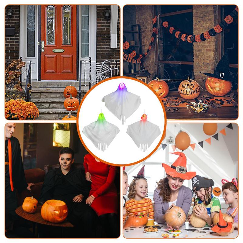 Halloween Light Up Ghost Haunted House Lighted Ghost In Wind With Spooky Face Expressions Light Up Ghost For Party Decor
