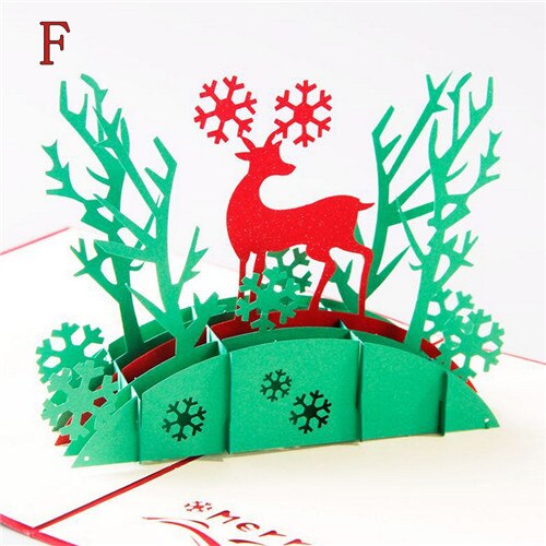 3D Frohe Weihnachten Baum Papier Grußkarten Für Weihnachten Freunde Einladung freundlicher: F