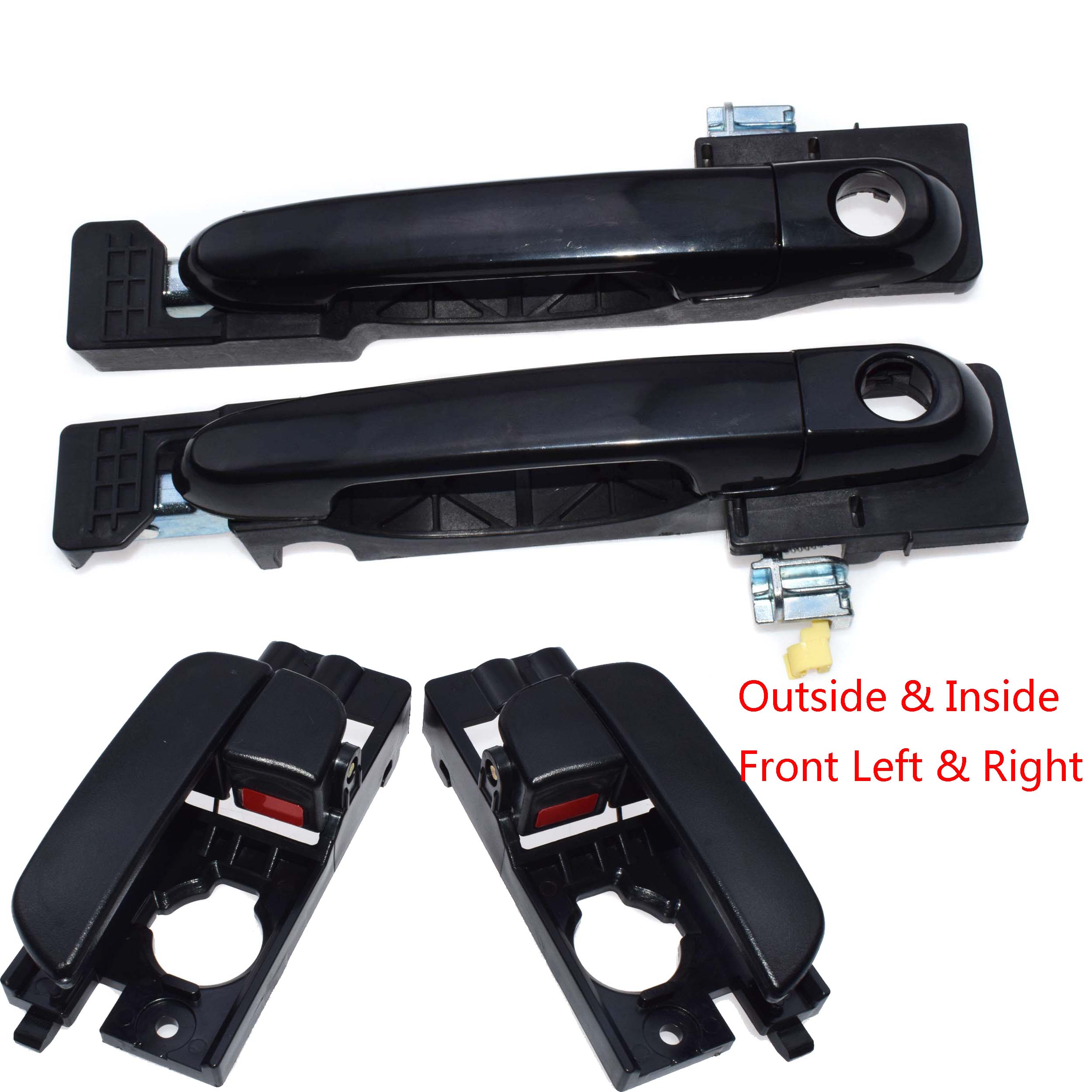 Manija de puerta interior y externa, Kit de manija de puerta interior trasero izquierdo delantero derecho para Hyundai Accent 1.6L 2006 2007: Outside Inside FL FR