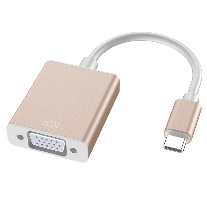 Type C Naar Vrouwelijke Vga Adapter Kabel Usbc Usb 3.0 Naar Vga Adapter Usb Hub Ноутбук Планшет Флешка Планшеты أجهزة الكمبيوتر المحمولة: GOLD