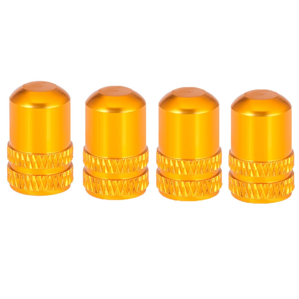 4 pezzi MTB Mountain Bike in lega di alluminio antipolvere tappo valvola valvola pneumatici tappi aria valvole copertura accessori ciclismo: gold Schrader Valve