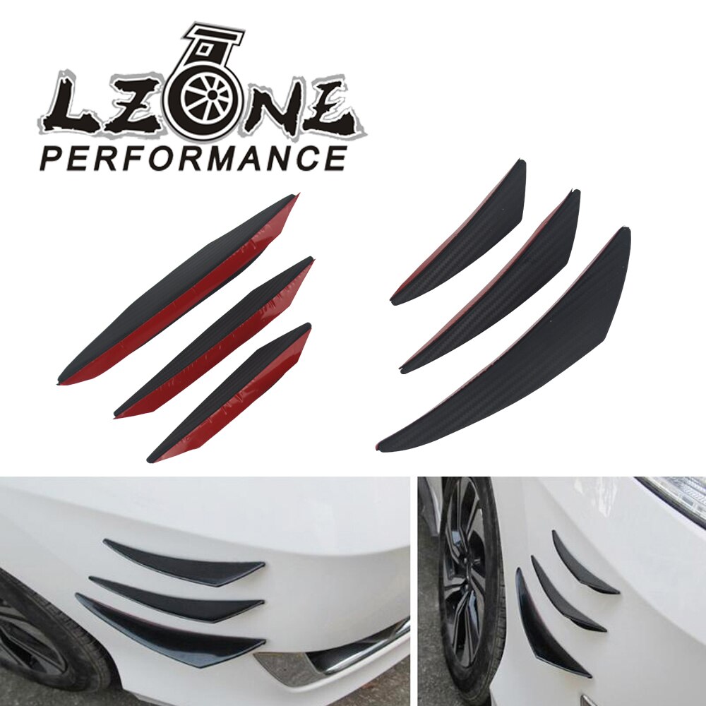 Lzone-6 Stks/set Universal Fit Voorbumper Lip Diffuser Splitter Vinnen Body Spoiler Canards Valentie Chin Auto Tuning Canard SFB05