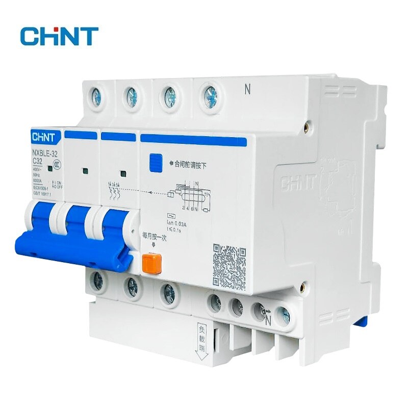 Chnt nxble -32 aardlekschakelaar aardlekschakelaar 6ka type  c 1p+n 30ma 230 v 240v 50hz 6a 10a 16a 20a 25a 32a