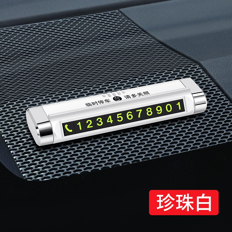Señal de parada de martillo de seguridad para coche en movimiento, placa de número de teléfono, suministros de coche, señal de parada temporal multifuncional: Blanco