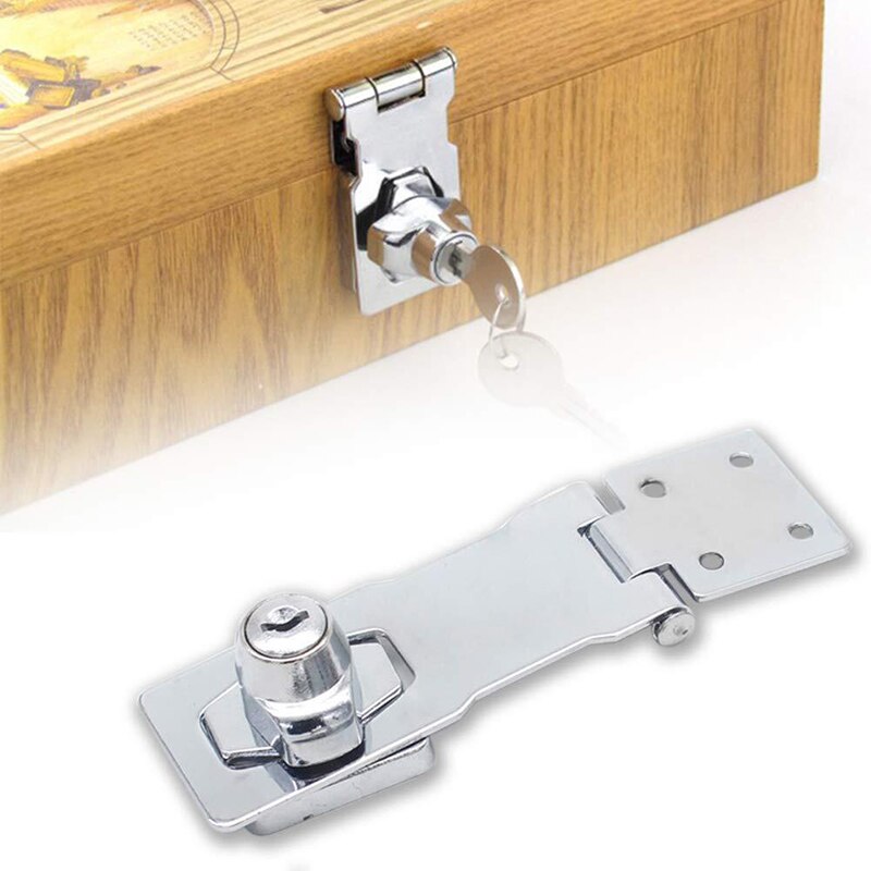 SHGO -Garage Shed Gate Door Hasp Lock Staple Security Key Locking-4 Inch