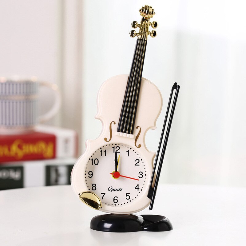 Kreative Musikalische Instrument Form Desktop Uhr Wohnzimmer Dekoration Tisch Uhr 3