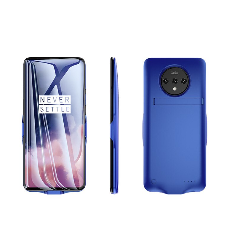 Power Case For Oneplus 7T Pro Slim Backup Battery Charger Power bank Back Cover for One Plus 7T 1+7T Back clip battery Cases: Oneplus 7T Blue