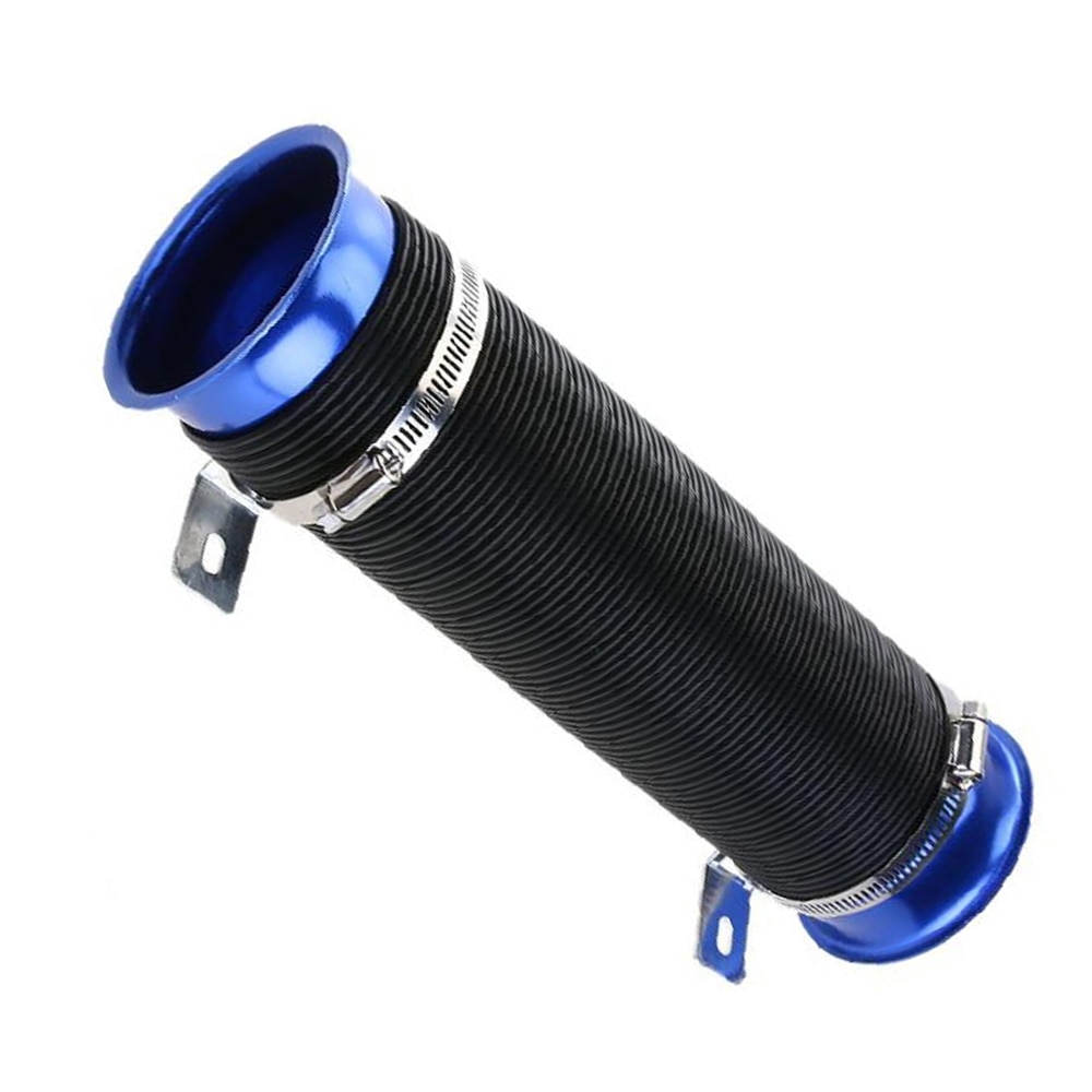 1Pc Universal Adjustable Flexible 3 Inch Cold Air Intake Induction Pipe Red/Blue