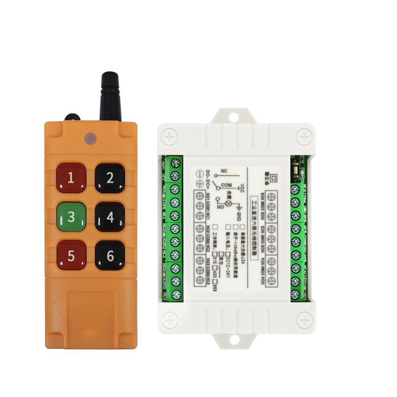 Universal Wide volta 500M DC 12V 24V 6CH Wireless Remote Control Switch Controller Radio Switch Transmitter Receiver 315/433 MHz: A