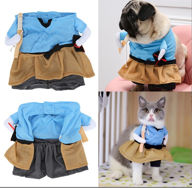 Funny Cat Clothes Pirate Suit Clothes for Cat Costume Clothing Corsair Halloween Pet Clothes Dressing Up Cat Party Costume Suit