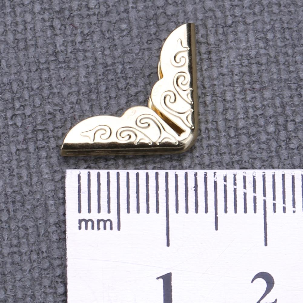 100pcs Gold Silver Corner Brackets Metal Book Scrapbooking Notebook Albums Menus Folders Corner Protectors Tone