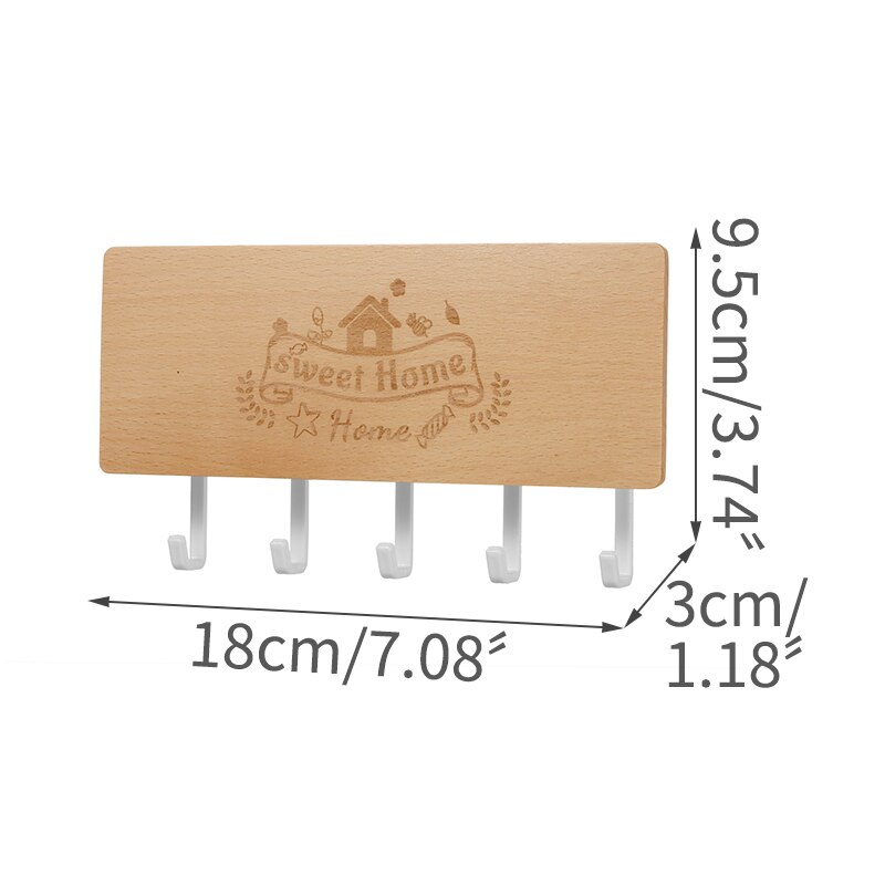 Rack Opslag Rek Sleutel Houten Hanger Thuis Muur Vintage Hal Thuis Ruimtebesparend Kleine Slaapkamer Deur Terug Decoratieve Kamer Rack: Rood