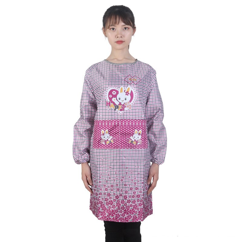 Apron Waterproof And Oil Proof Ogown Long-Sleeved Men And Women Adult Overalls Kitchen Home Service Overalls: Purple