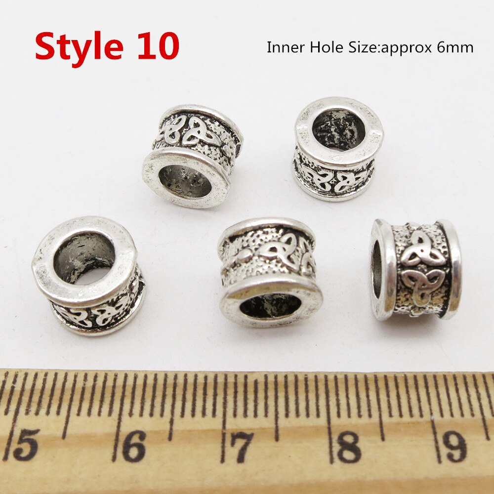 5 st olika stilar viking rune hår fläta dread beard dreadlock pärlor ringar tub för kvinnor män tillbehör: 5 st stil 10