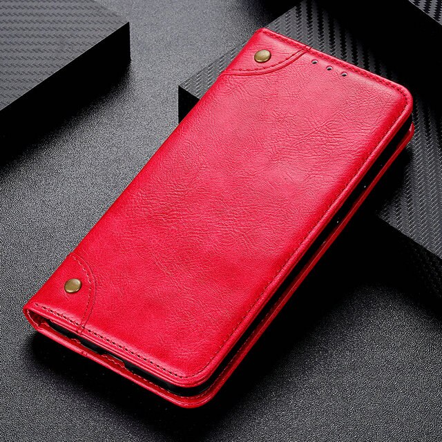 Für OPPO Realme 5 Pro Fall Luxus Wallet Magnetic Flip-Cover für Funda Realme Q Fall Realme5 Echt Mich 5Pro realme 5 Abdeckung RealmeQ: For Realme 5 Pro / Rot