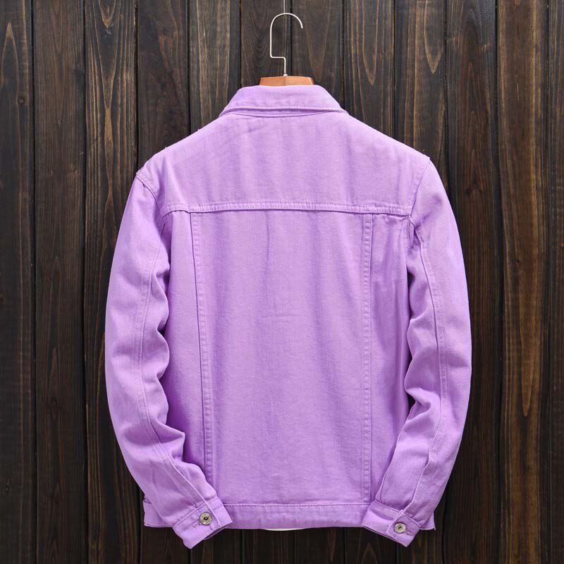 Mcikkny Men Casual Denim Jackets Coats Spring Loose Style Jeans Jackets Male Solid Color