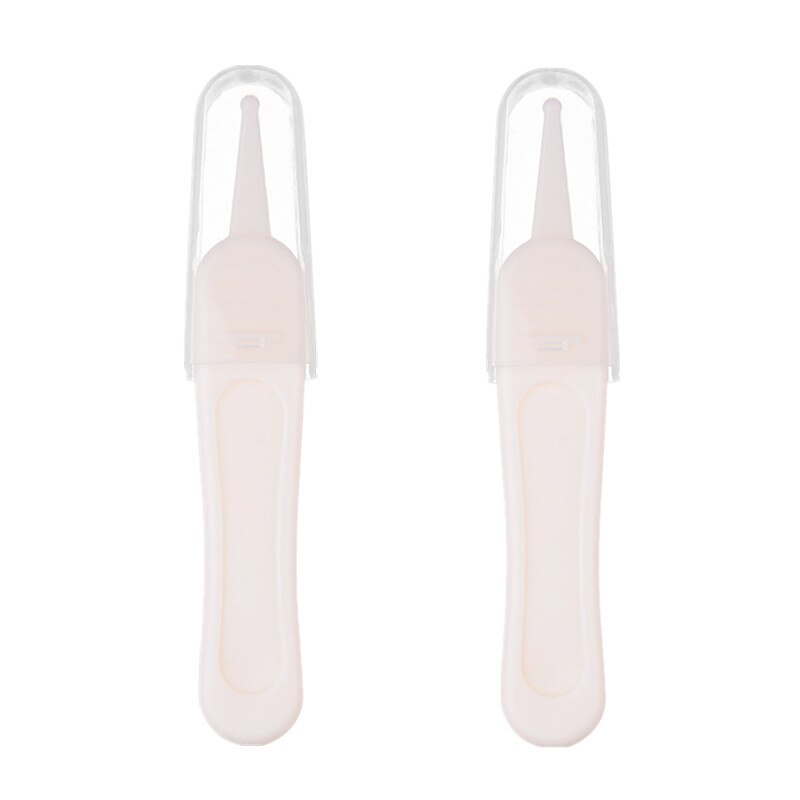 2 unids/lote pinzas de limpieza obtusa de seguridad para la limpieza del bebé moco de cera para los oídos pinzas de suciedad para el ombligo cuidado diario de enfermería para bebés