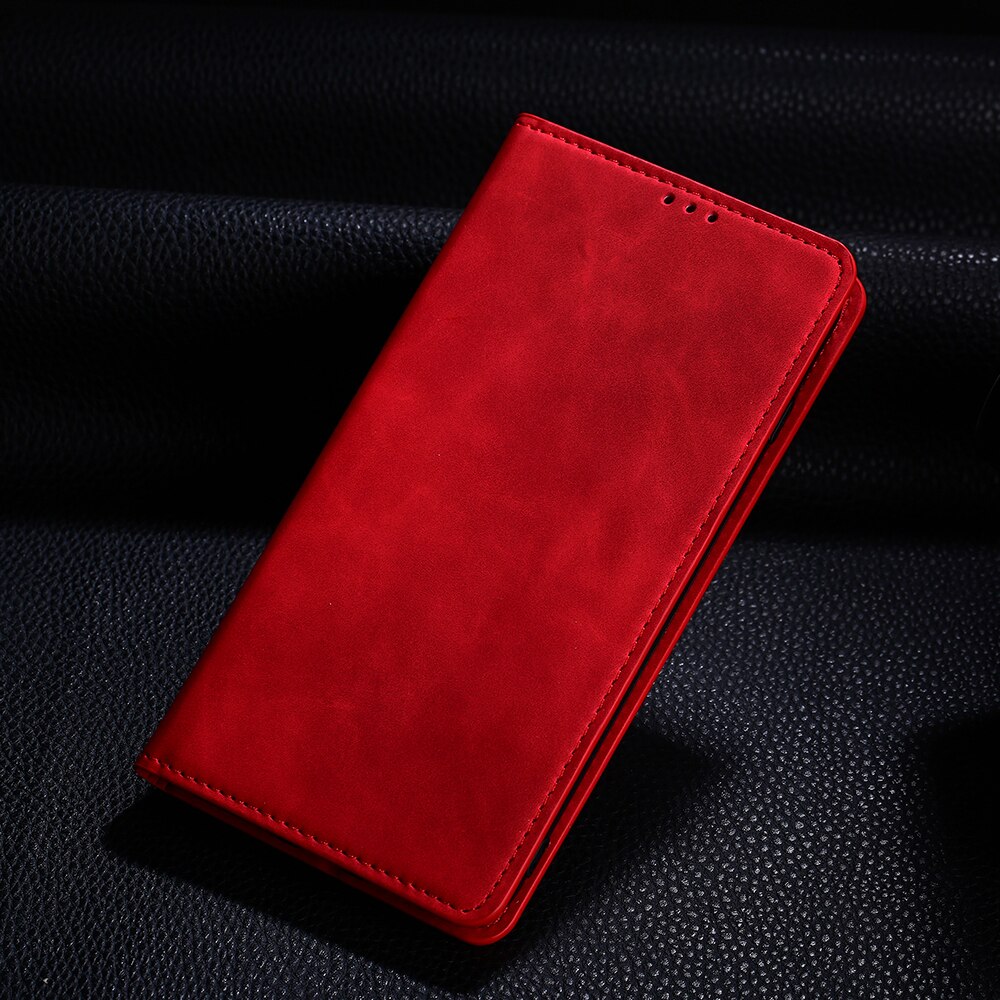 Leder Luxus Flip Für iphone 11 Magnetische Coque Fall Für iphone 11 pro handy holster Fundas Magnetische matte Brieftasche abdeckung: IPHONE 11 pro / Red