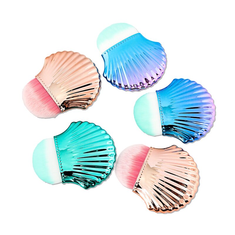 Shell Shape Nail Brush Clean Dust Powder Portable Make Up Brush Foundation Concealer Face Blush 3 Colors Beauty Makeup Tools