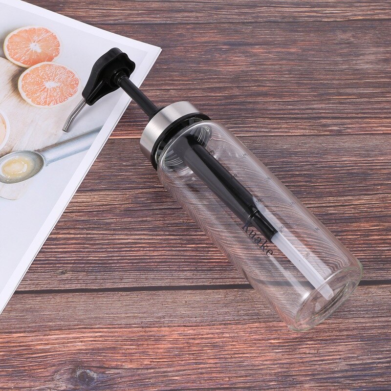 Sauce Pump Dispenser with Glass Bottle Leakproof Kitchen Condiment Dispenser for Honey Ketchup Mustard Mayo