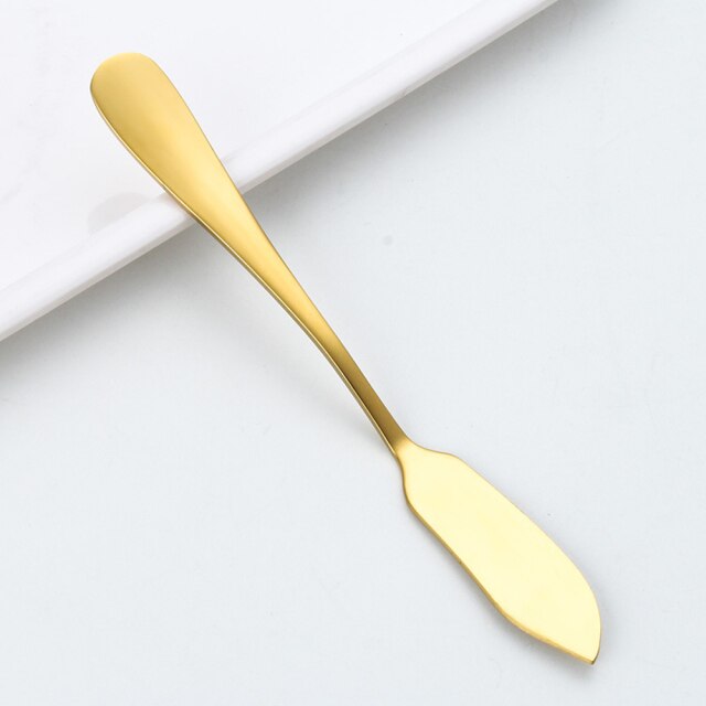 Stainless Steel Butter Cutter Steel Hard Dessert Spreader Butter Better Western Cutlery Breakfast Tool: Gold