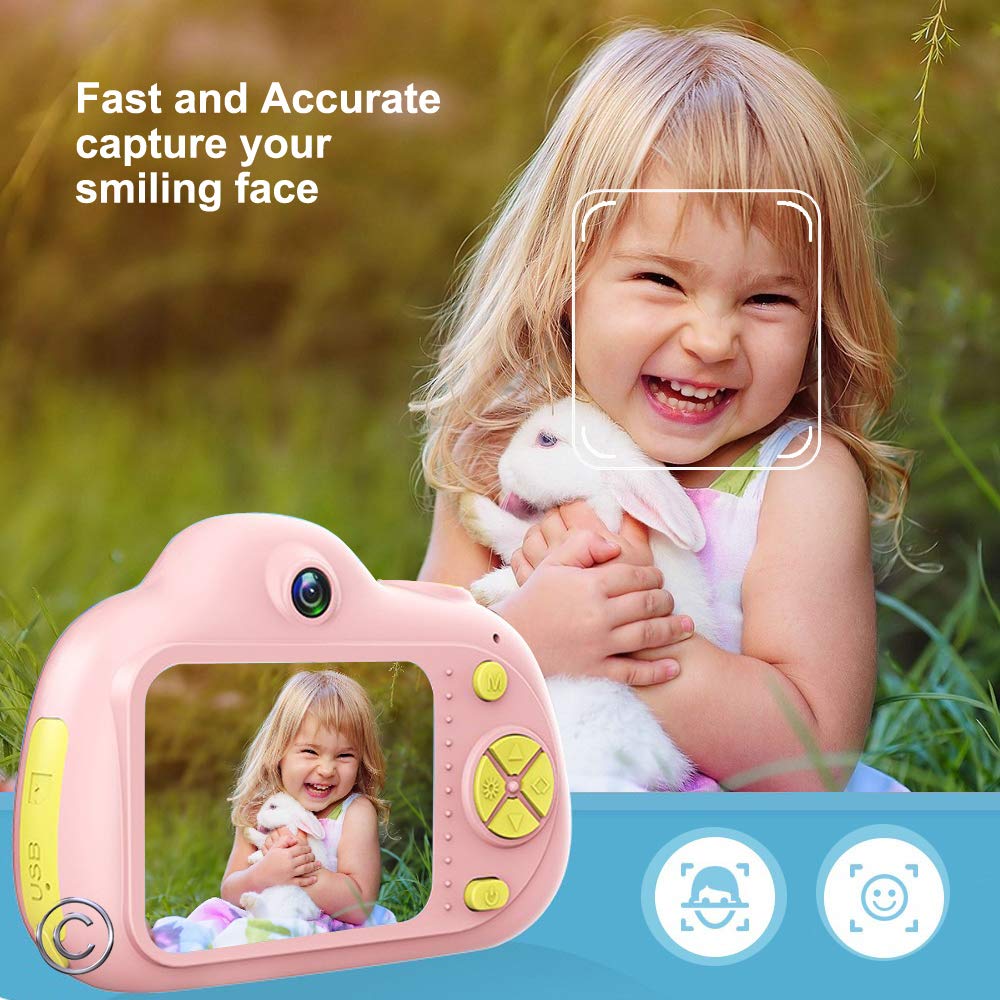 Kindercamera mini-kartonnen digitale spiegelreflexcamera, slimme camera met dubbele lens, 2.0 inch, 12mp inch anti-val speelgoedcamera voor jongens en meisjes, kerst