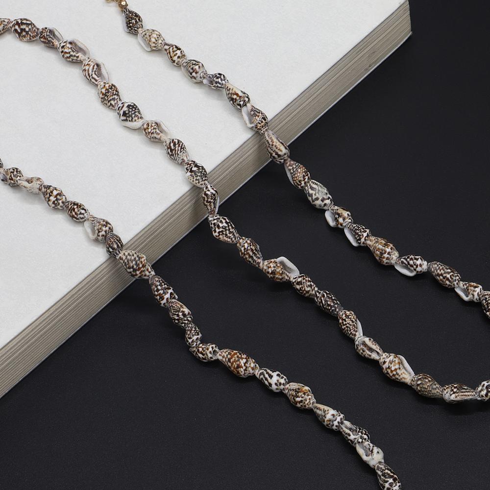 Boho Wit Zwart Schelpen Conch Zonnebril Chain Holder Neck Strap Touw Kettingen Lenzenvloeistof Vrouwen Leesbril Ketting Brillen