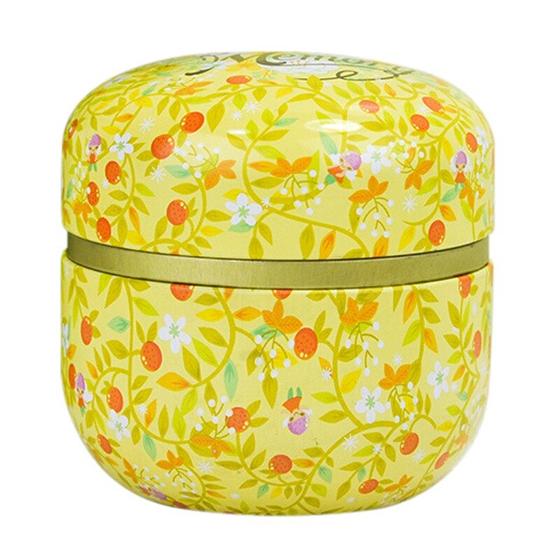 Multifunction Round Tea Caddies Metal Tea Box With Lid Tea Jar Mini Storage Boxes Caddy Coffee Powder Cans: E