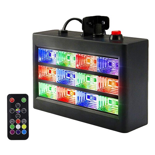 Alien afstandsbediening 12 led rgb witte stroboscoop podiumverlichting effect disco dj bar feest kerst flits geluid actief licht: Rgb / Ons stekker