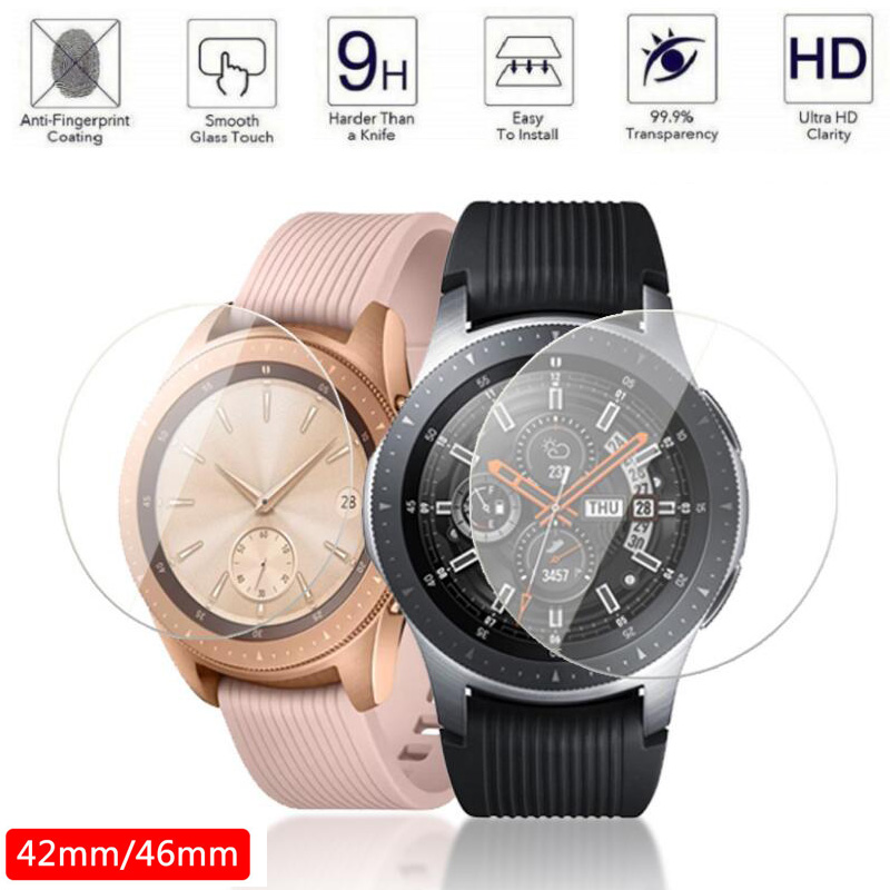 2pcs Gehard Glas voor Samsung Galaxy Horloge 42mm 46mm Gear S2 S3 Screen Protector Cover Beschermende Film en Cleaning Kit