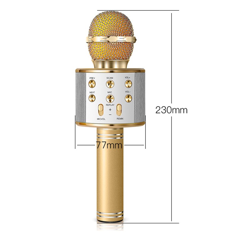 Portable Wireless Bluetooth Karaoke Microphone Handheld Speaking Singing Mic NIN668