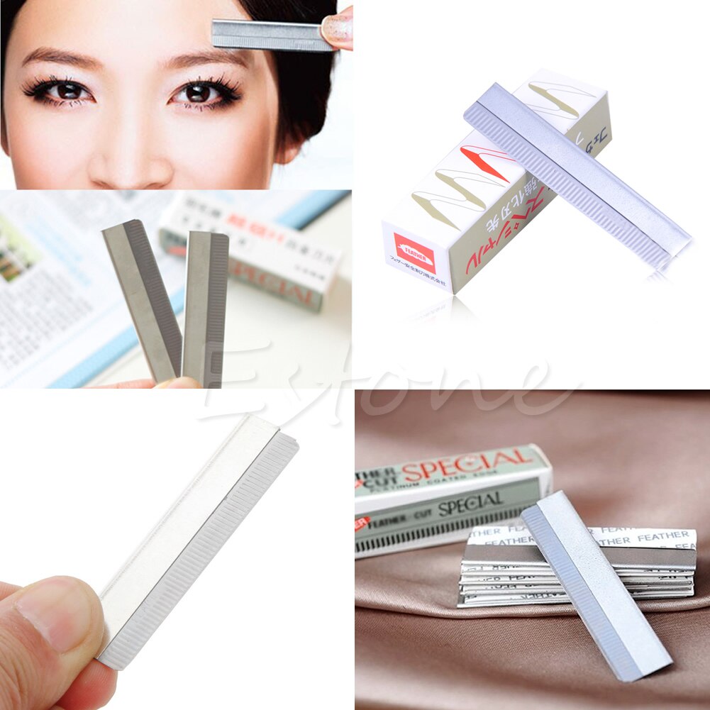 10 Stuks Professionele Beauty Wenkbrauw Make-Up Tool Vrouwen Eybrow Scheermesjes: Default Title